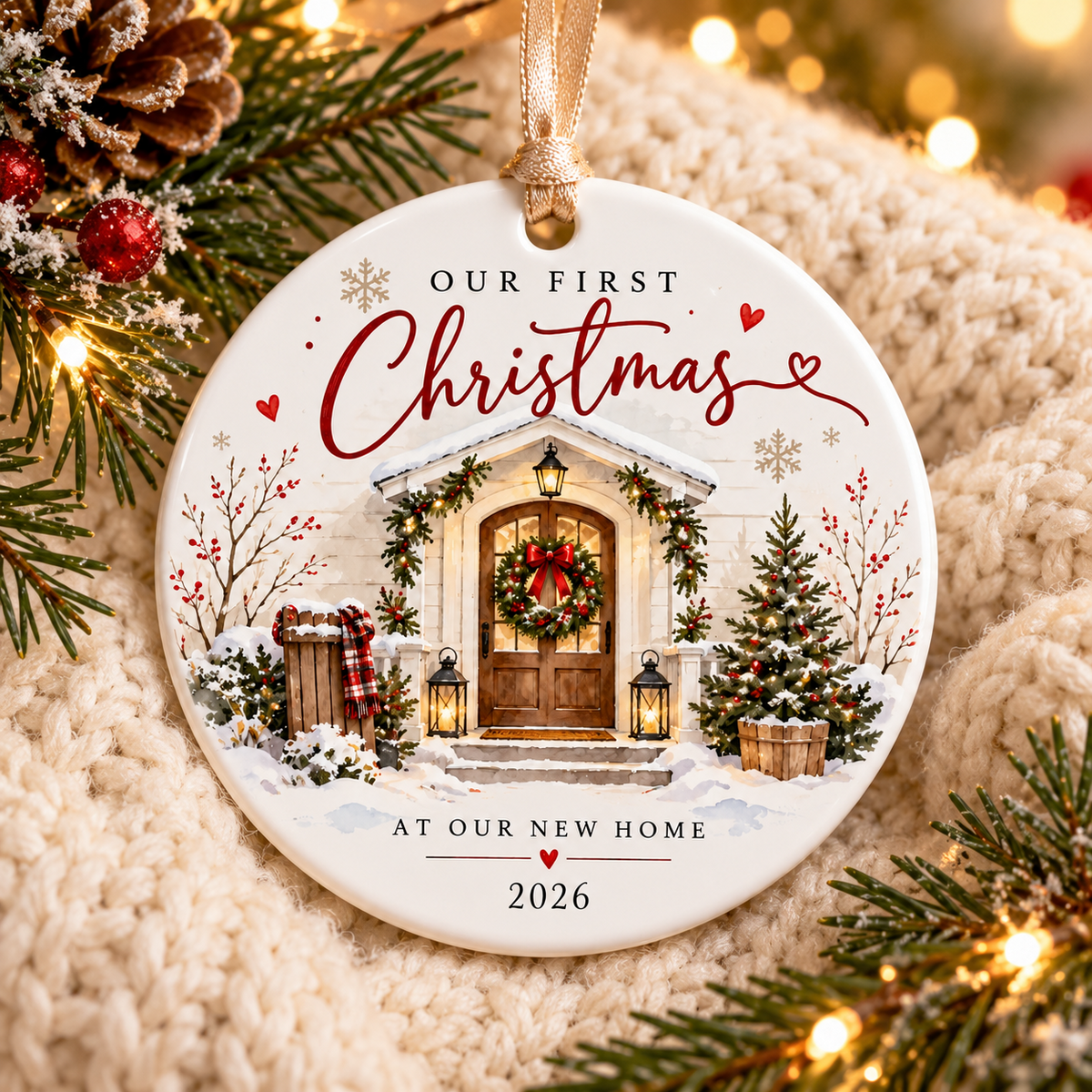 Our First Christmas at Our New Home 2026 ornament - festive lifestyle photo 4