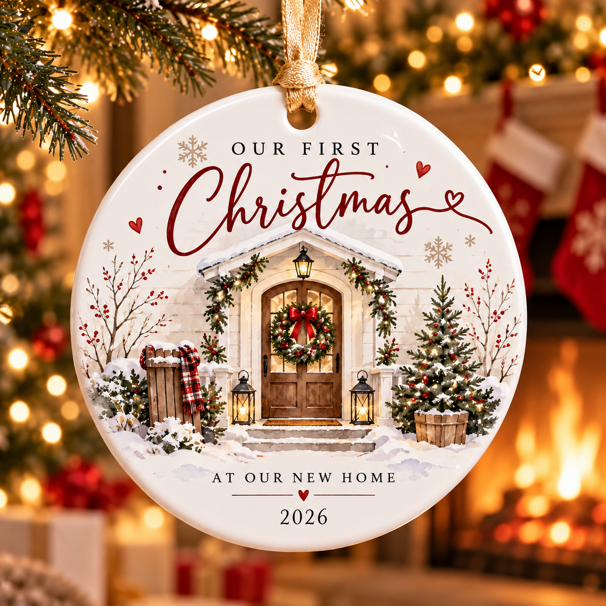 Our First Christmas at Our New Home 2026 ornament - festive lifestyle photo 5