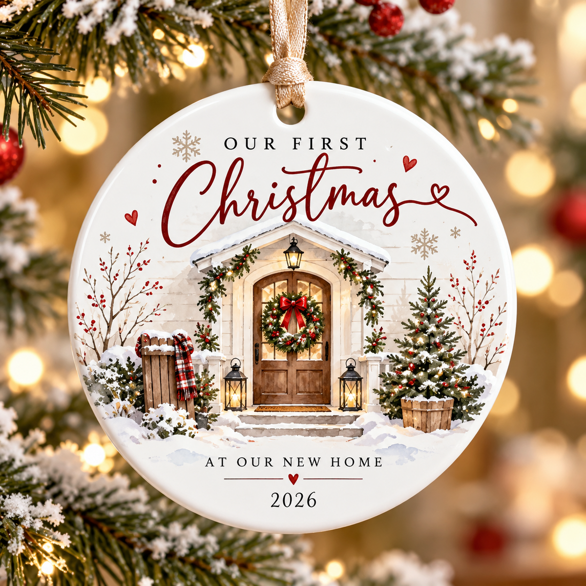 Our First Christmas at Our New Home 2026 ornament - festive lifestyle photo 6