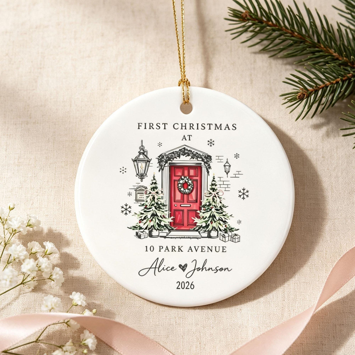 First Christmas in Our New Home Personalized Ornament – product view 1