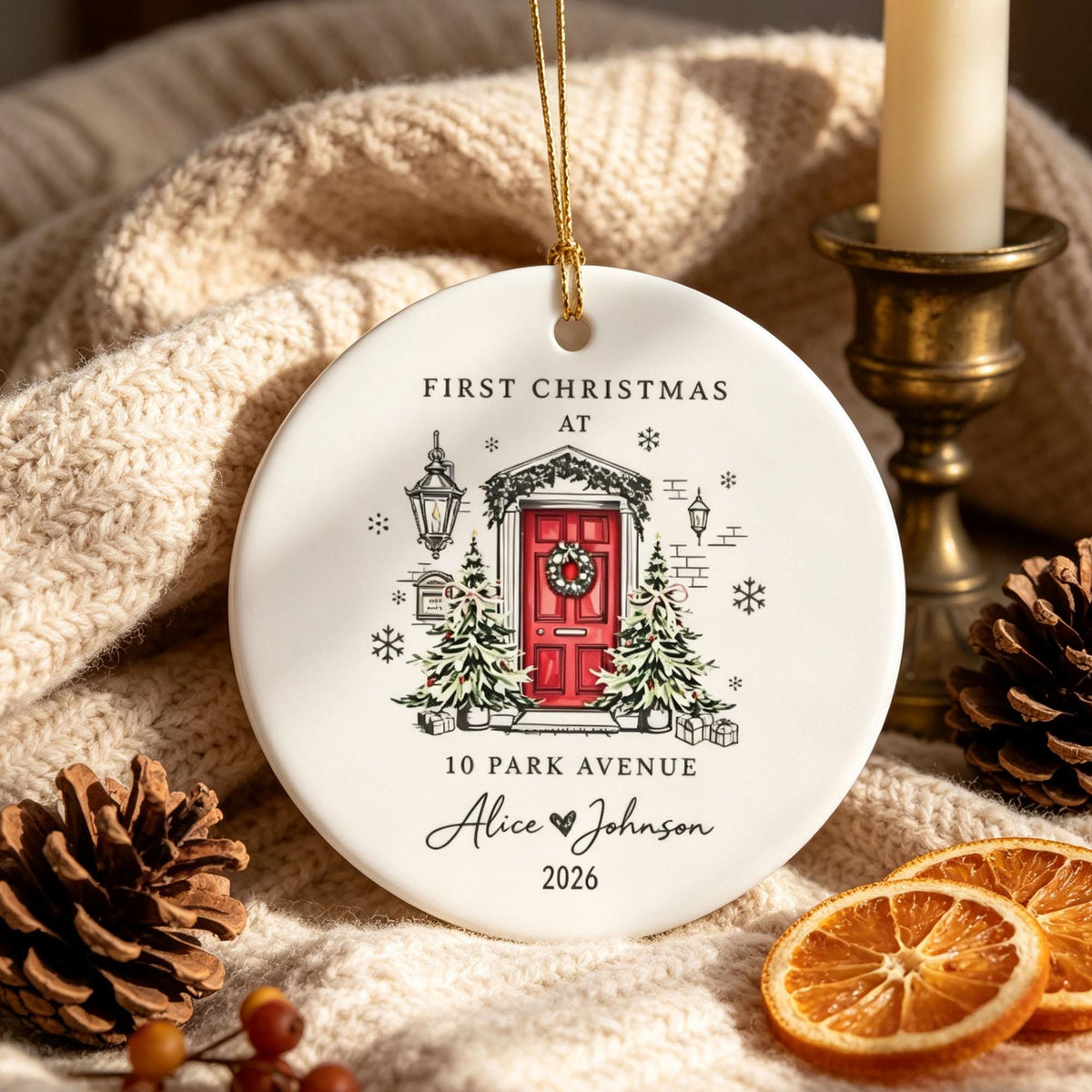 First Christmas in Our New Home Personalized Ornament – product view 13