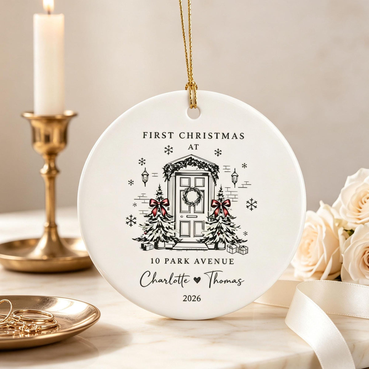 First Christmas in Our New Home Personalized Ornament – product view 8
