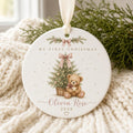Personalized Teddy Bear Baby’s First Christmas Ornament – product view 1